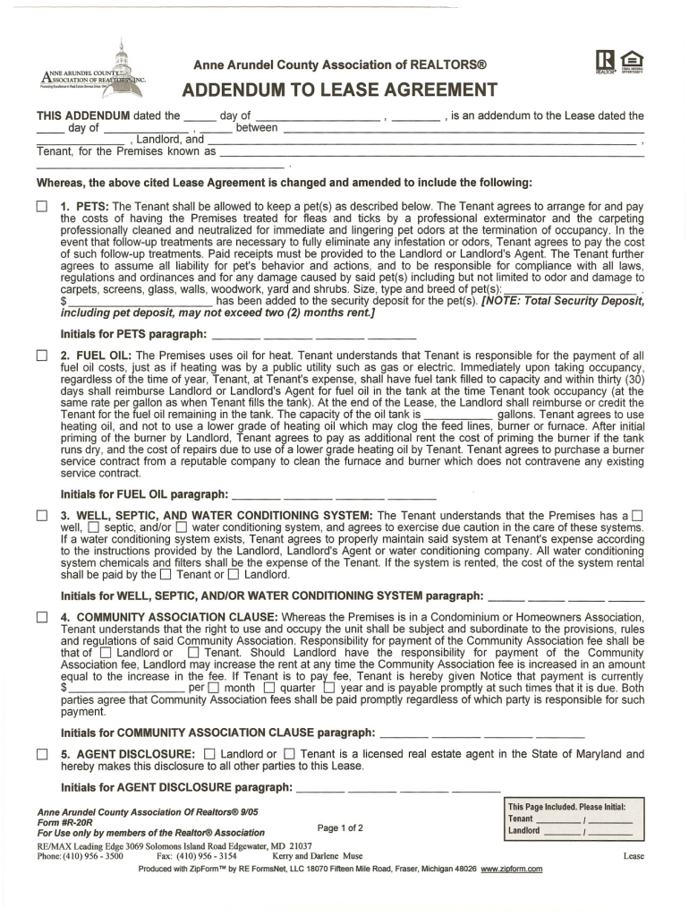  Maryland Addendum Lease 2005-2024