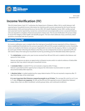 Va Income Verification Letter  Form