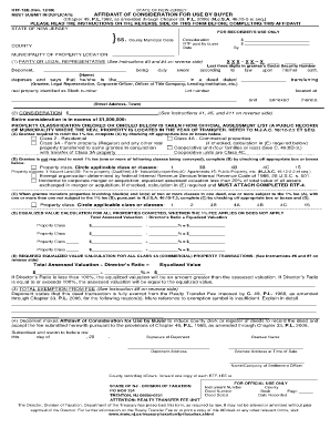 Affidavit of Consideration for Use by Buyer  Form