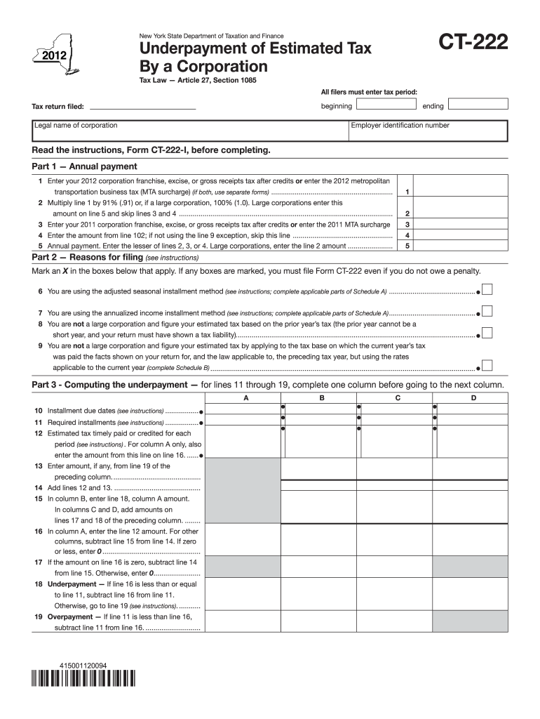  Ct 222 New York  Form 2012