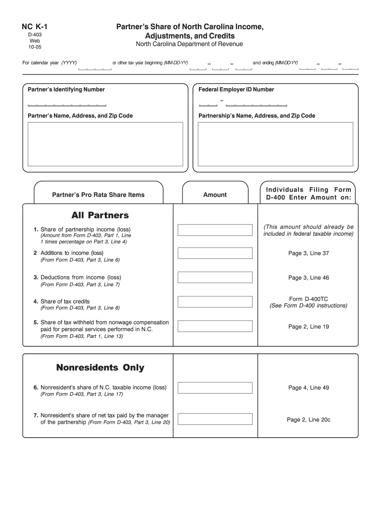  Nc K 1 Fillable Form 2019