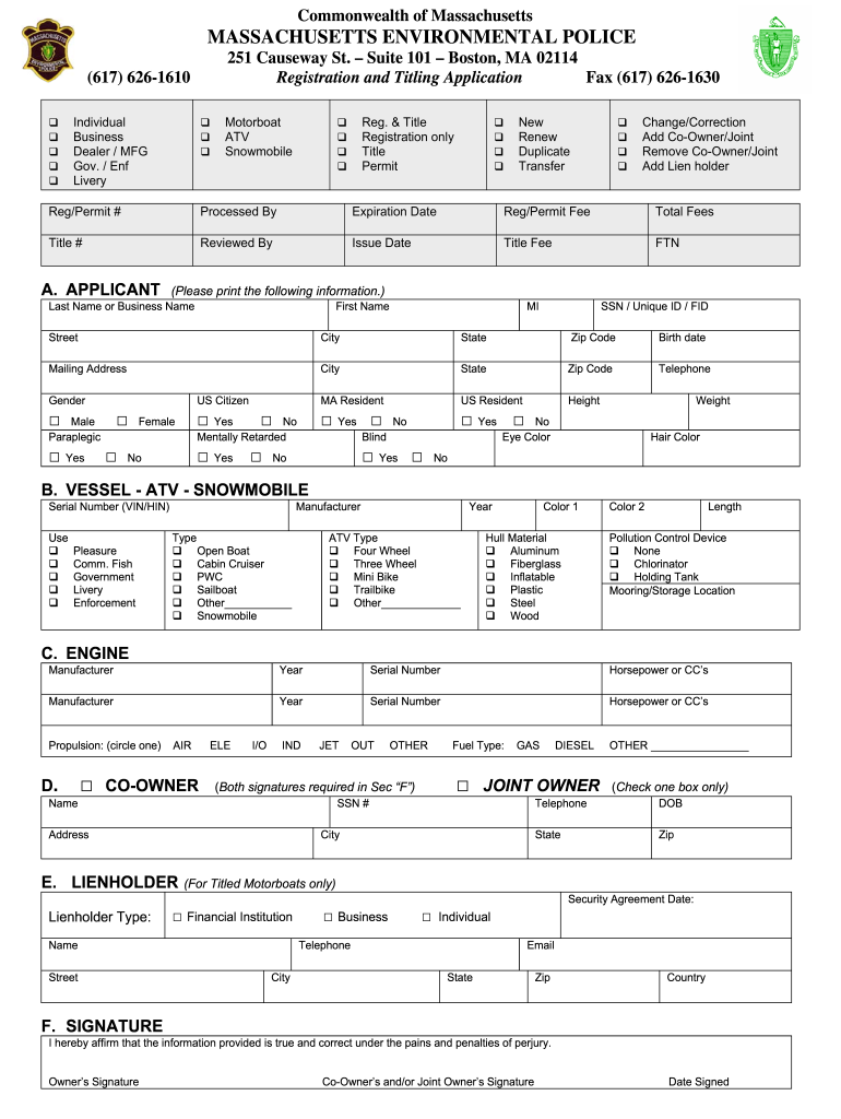 Registration and Title Application Ma  Form