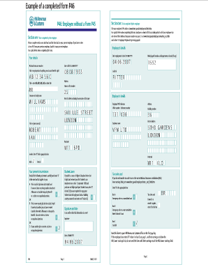 P45 Template Word  Form