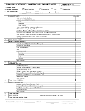 Financial Statements of Sole Proprietorship PDF  Form