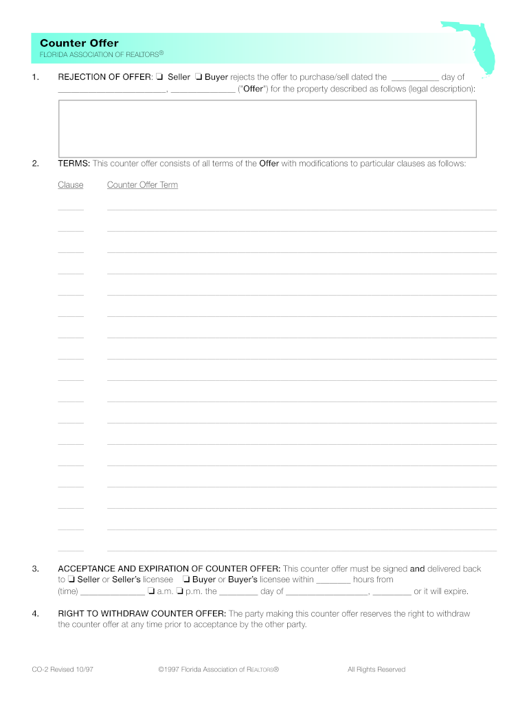 California Real Estate Counter Offer Form PDF