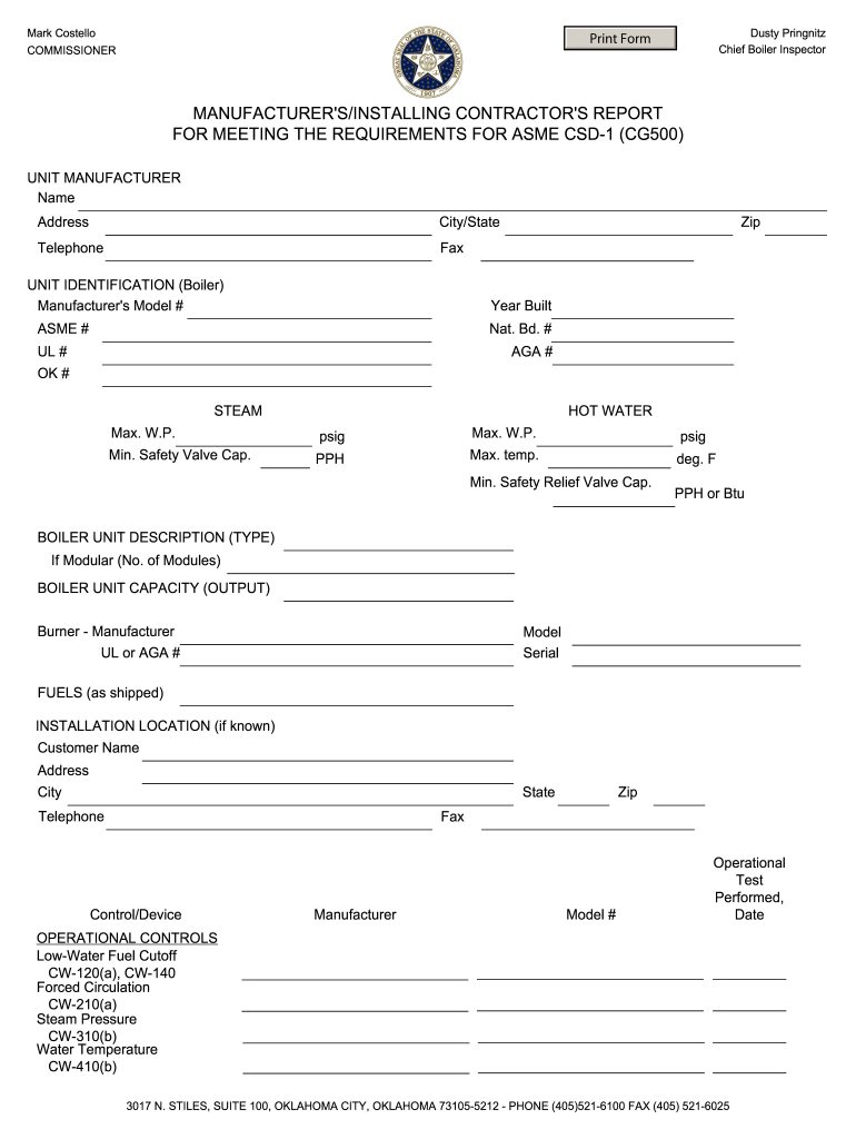  Cg 500 Manufacturersinstalling Contractors Report Form 2011-2024