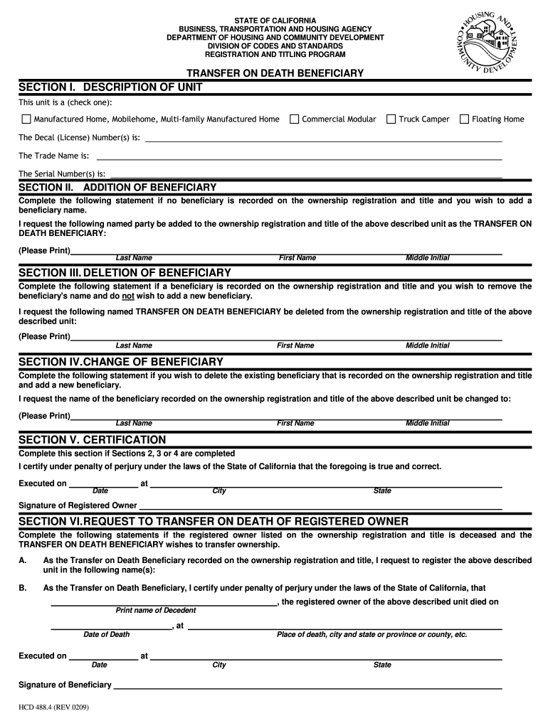  4884 Transfer  Form 2009