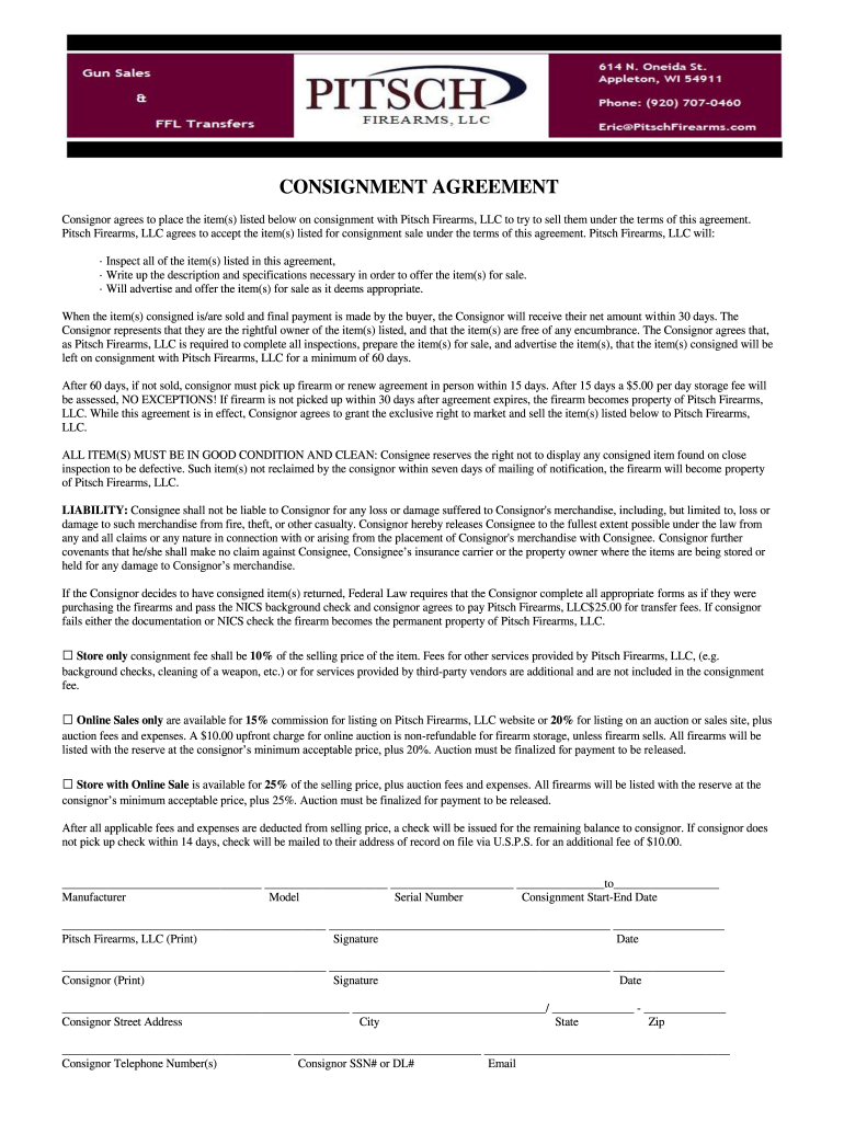 Gun Consignment Form