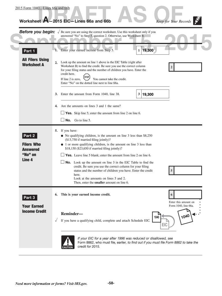 Eic Worksheet a  Form