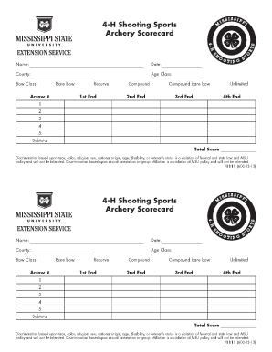 Archery Scorecard Template  Form