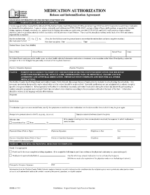 Medication Form Fairfax County Virginia