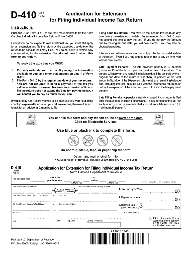 Form D 410