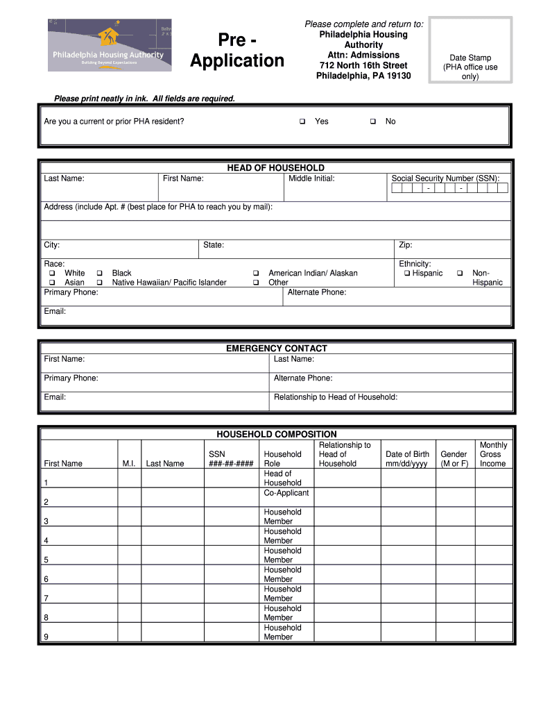 Pha Application Form