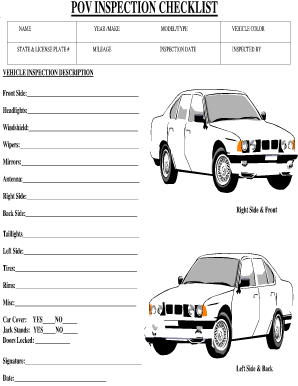 Army Vehicle Inspection  Form