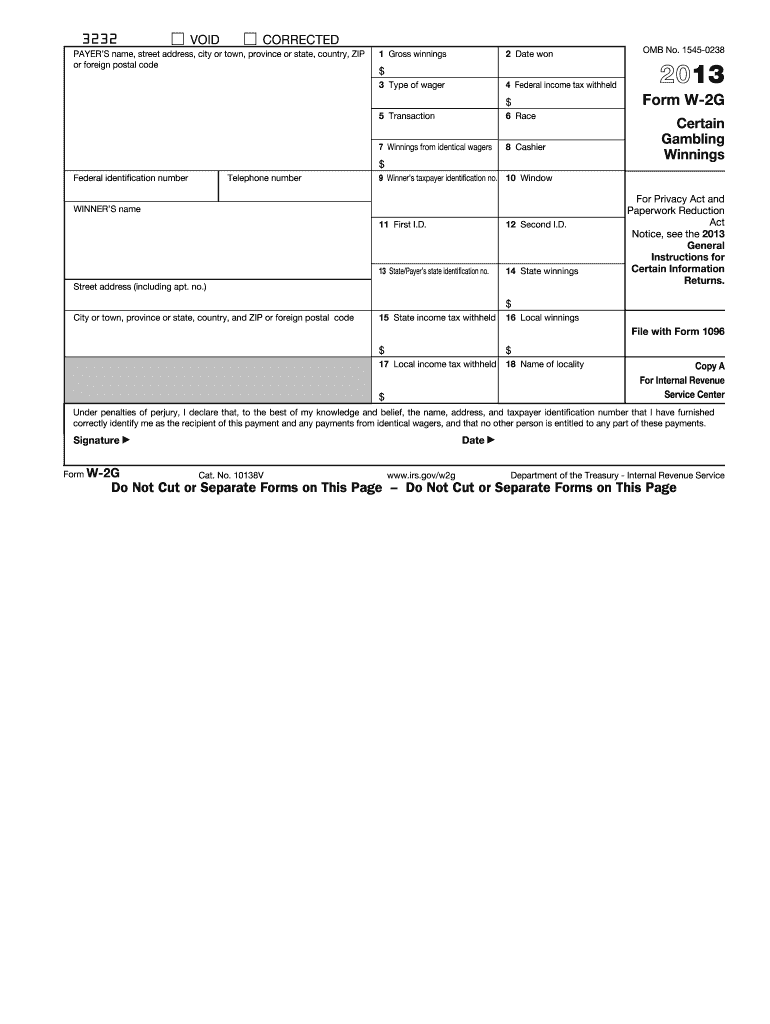  W 2g Form 2013