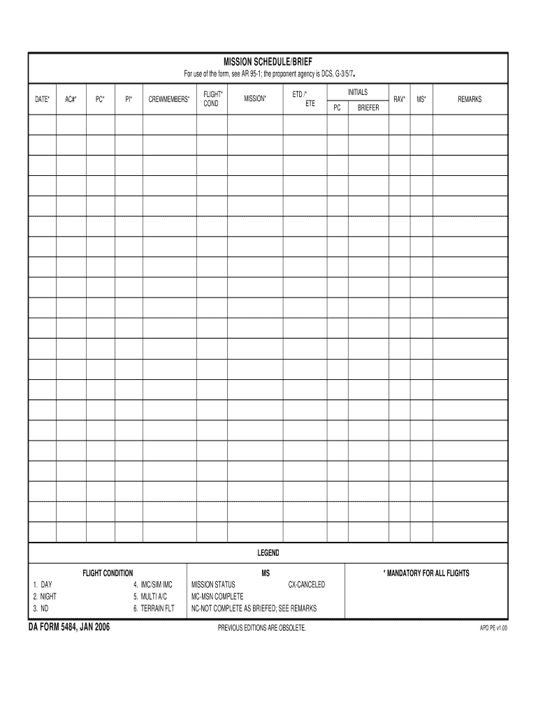 Da Form 5484