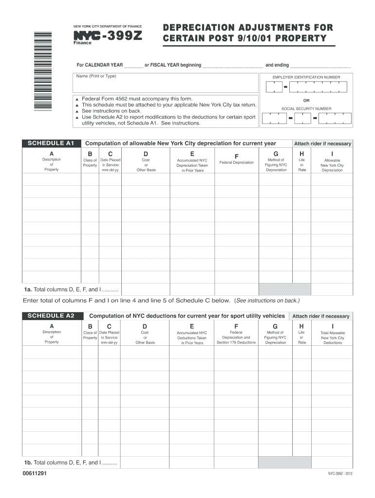  Nyc 399z  Form 2012