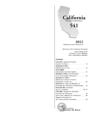 Ca Form 541 Instructions