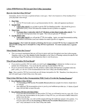 2 Step PPDMantoux TB Test and Chest X Rav Instructions Csulb  Form