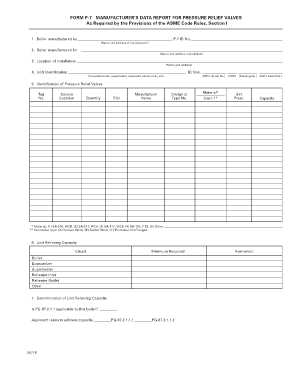 FORM P 7 MANUFACTURER&#039;S DATA REPORT for ASME Files Asme