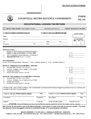 Louisville Metro Revenue Commission Forms