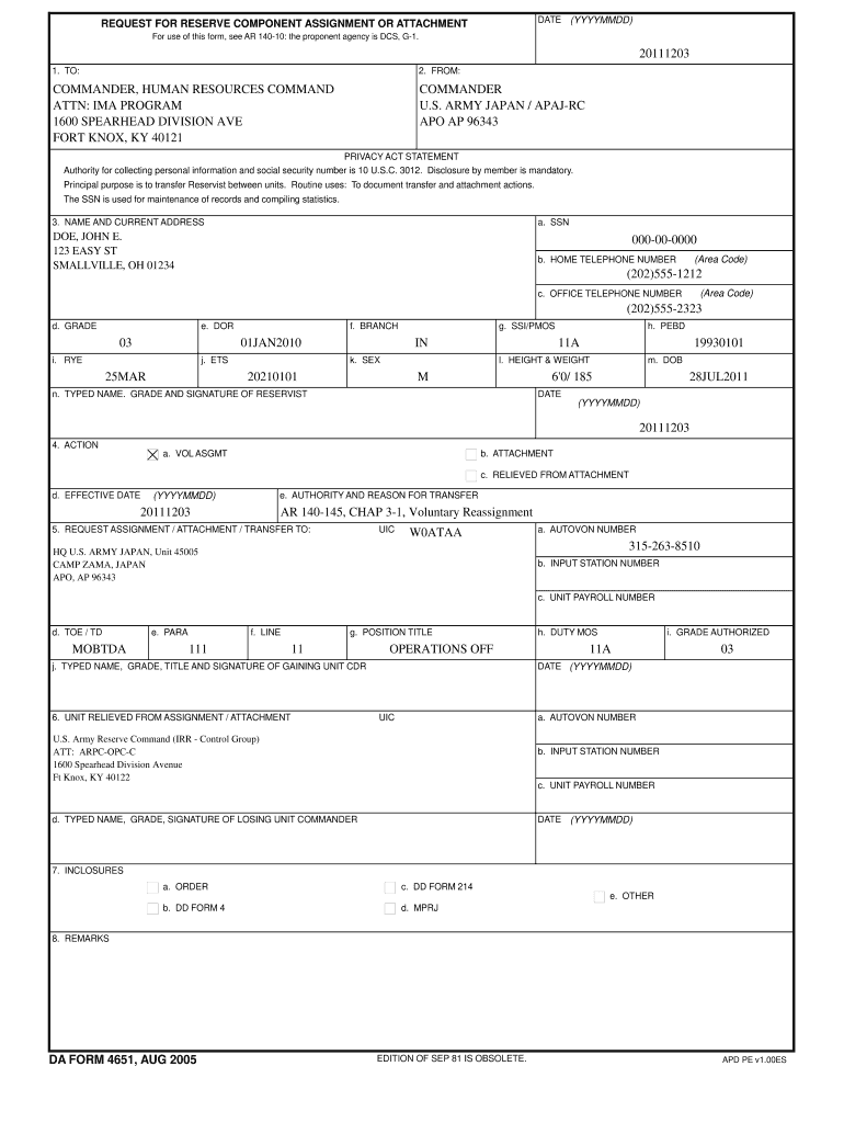 Da 4651  Form