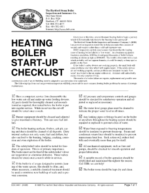 Boiler Maintenance Checklist  Form
