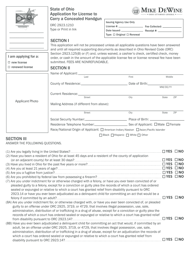  Application License Carry Concealed Form 2011