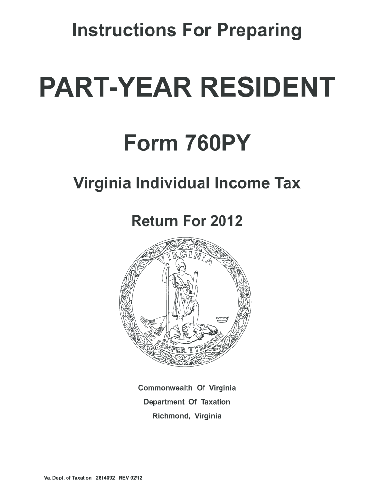  Virginia Form 760py 2012