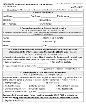 Cdcr Form 7385