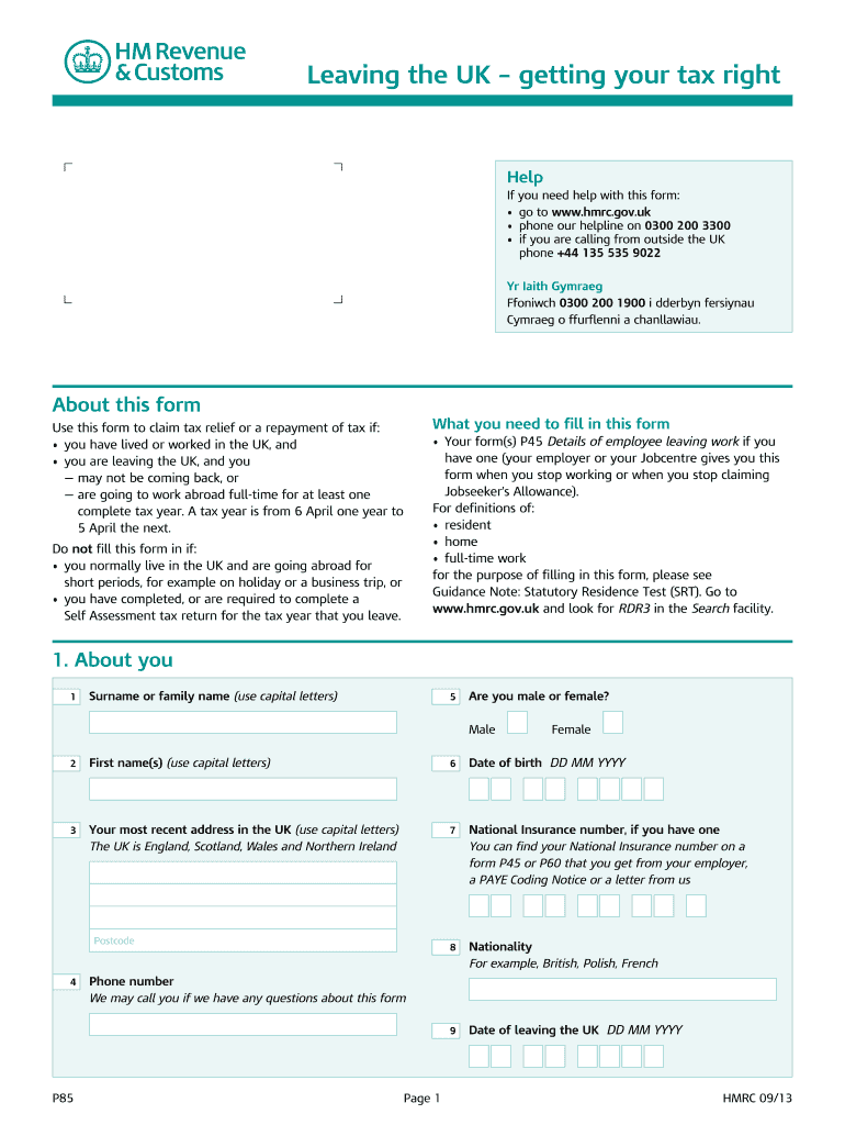 P85 Form