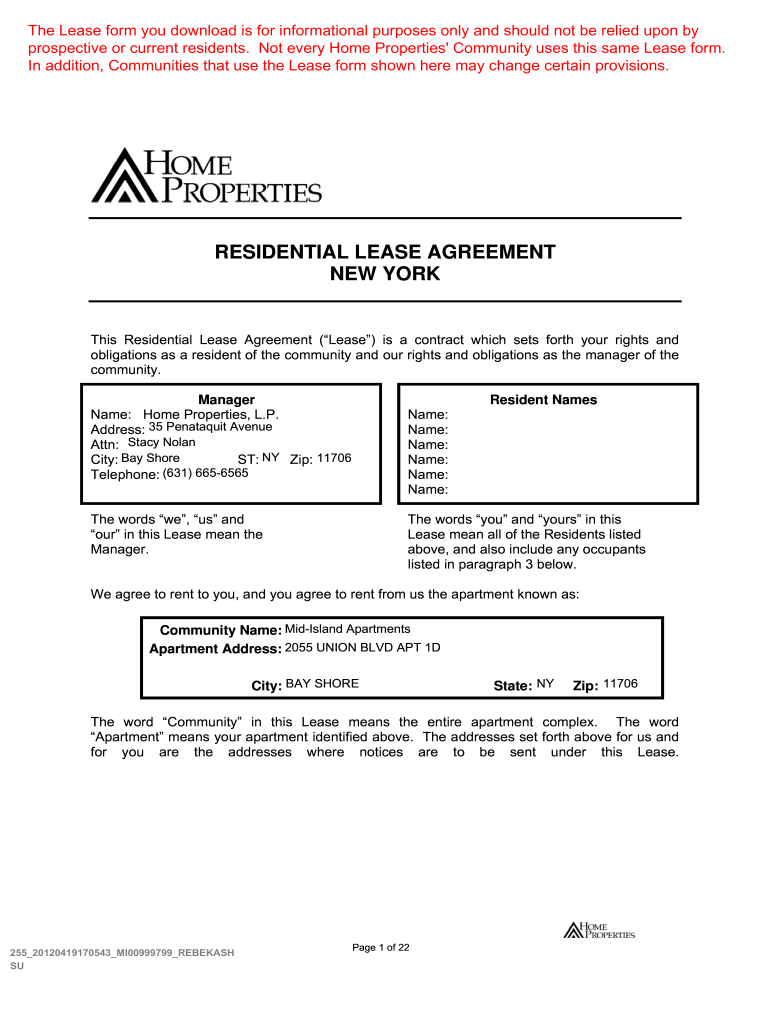 Simple Room and Board Contract  Form