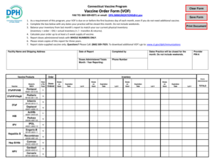 Vaccine Inventory Form