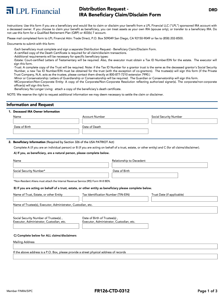  Sample Letter to Disclaim Inherited Ira 2012-2024