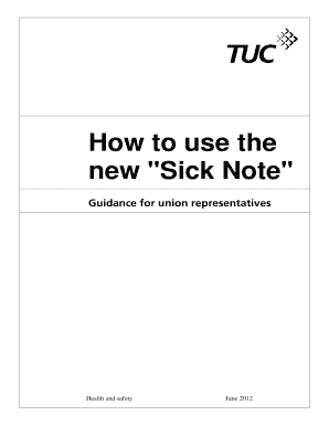 Sick Note PDF  Form