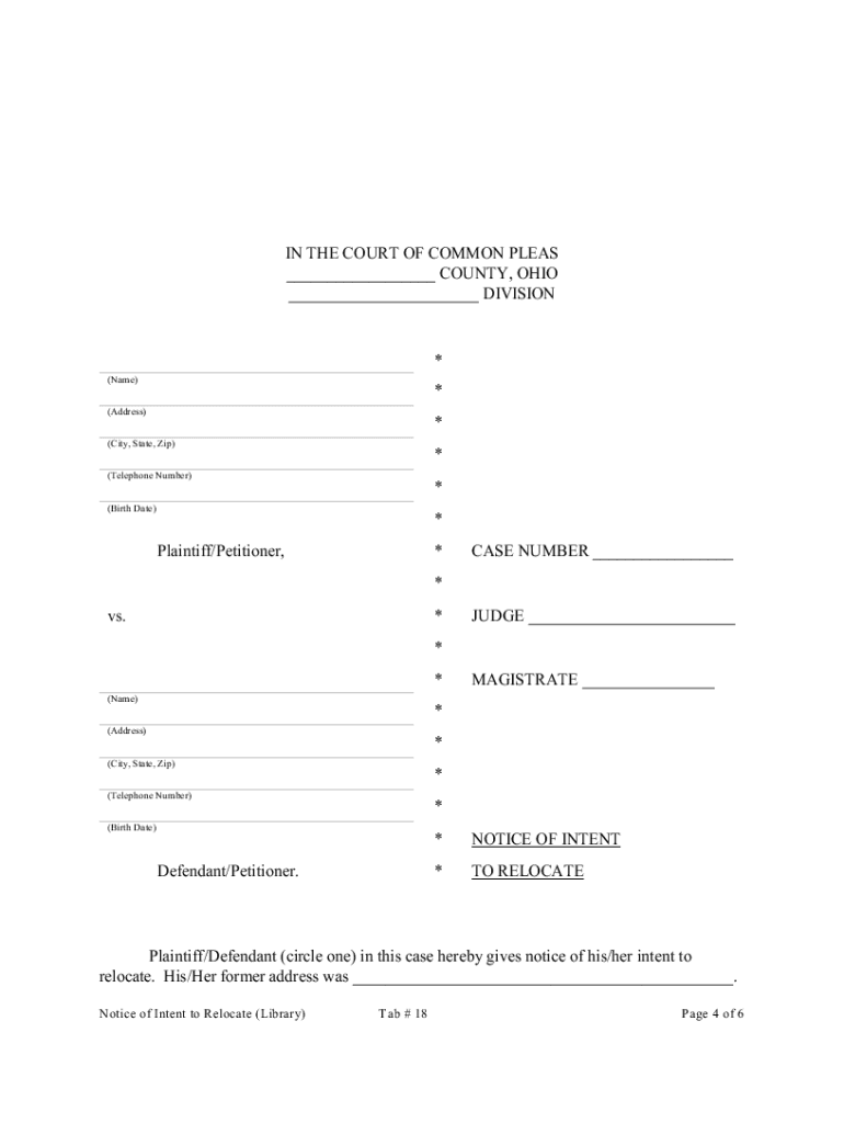Child Custody Relocation Letter Template  Form