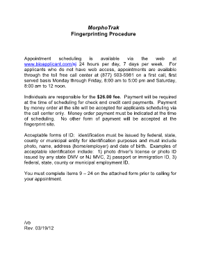 Morphotrak Fingerprinting  Form