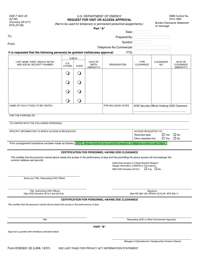  Va Form 5631 2001-2024