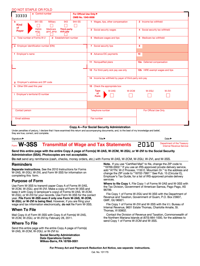 Get and Sign W 3 Fillable Form 2010