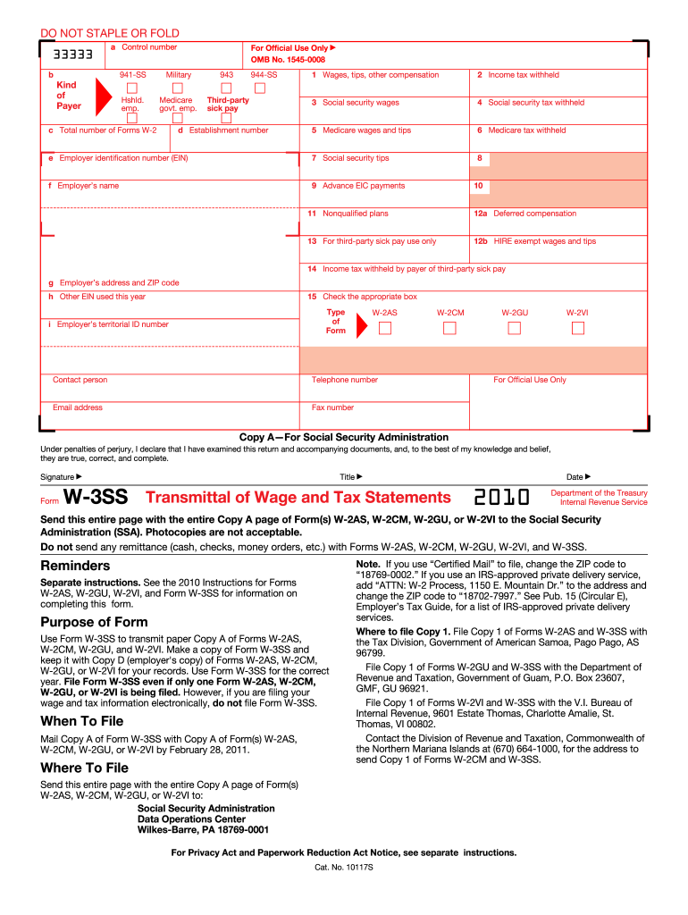  W 3 Fillable Form 2010