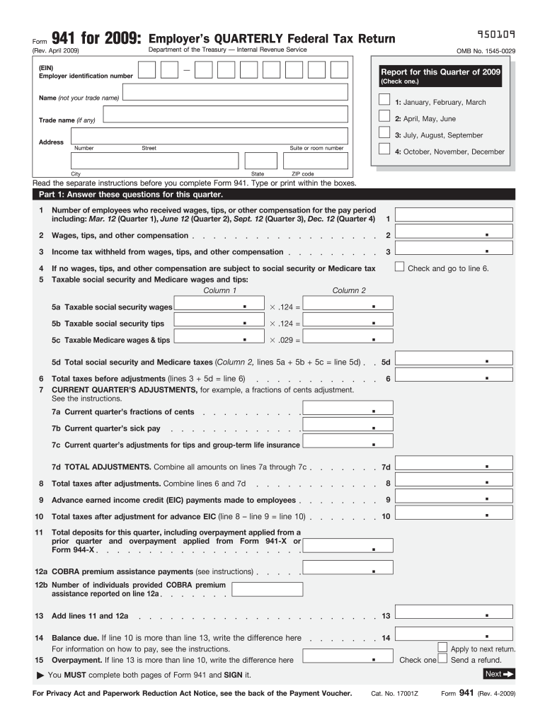 Form 941 Fill Out And Sign Printable PDF Template SignNow