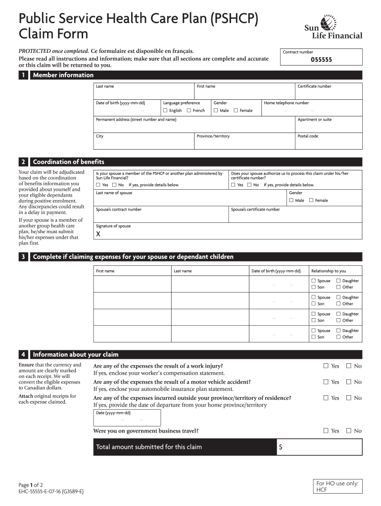  Sunlife Claim Forms 2010