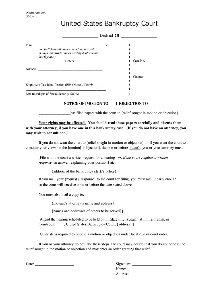  Form 20A U S Courts Uscourts 2010