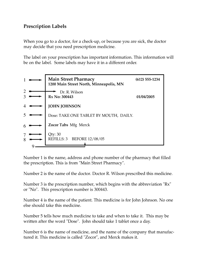 Printable Blank Walgreens Prescription Label Template