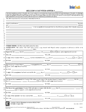 Mississippi Counter Offer Form pdfFiller