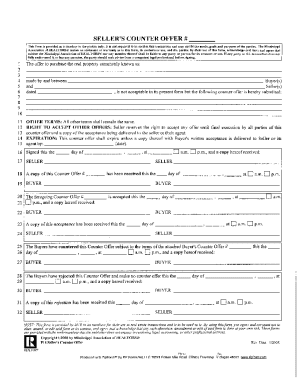 Mississippi Counter Offer Form pdfFiller