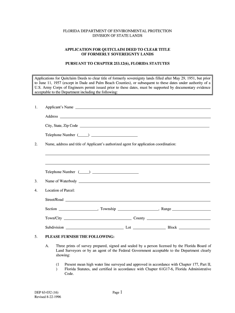 Get and Sign Quit Claim Deed Florida 1996-2022 Form