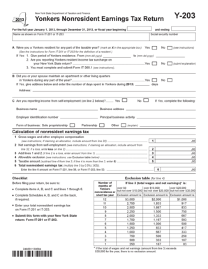 Form Y 203  Department of Taxation and Finance  New York State  Tax Ny