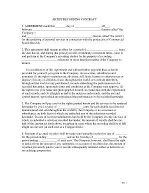 Rapper Contract PDF  Form