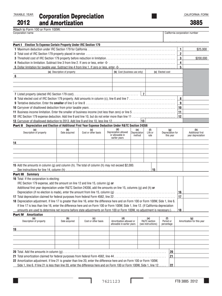  Ftb 3885 Form 2019